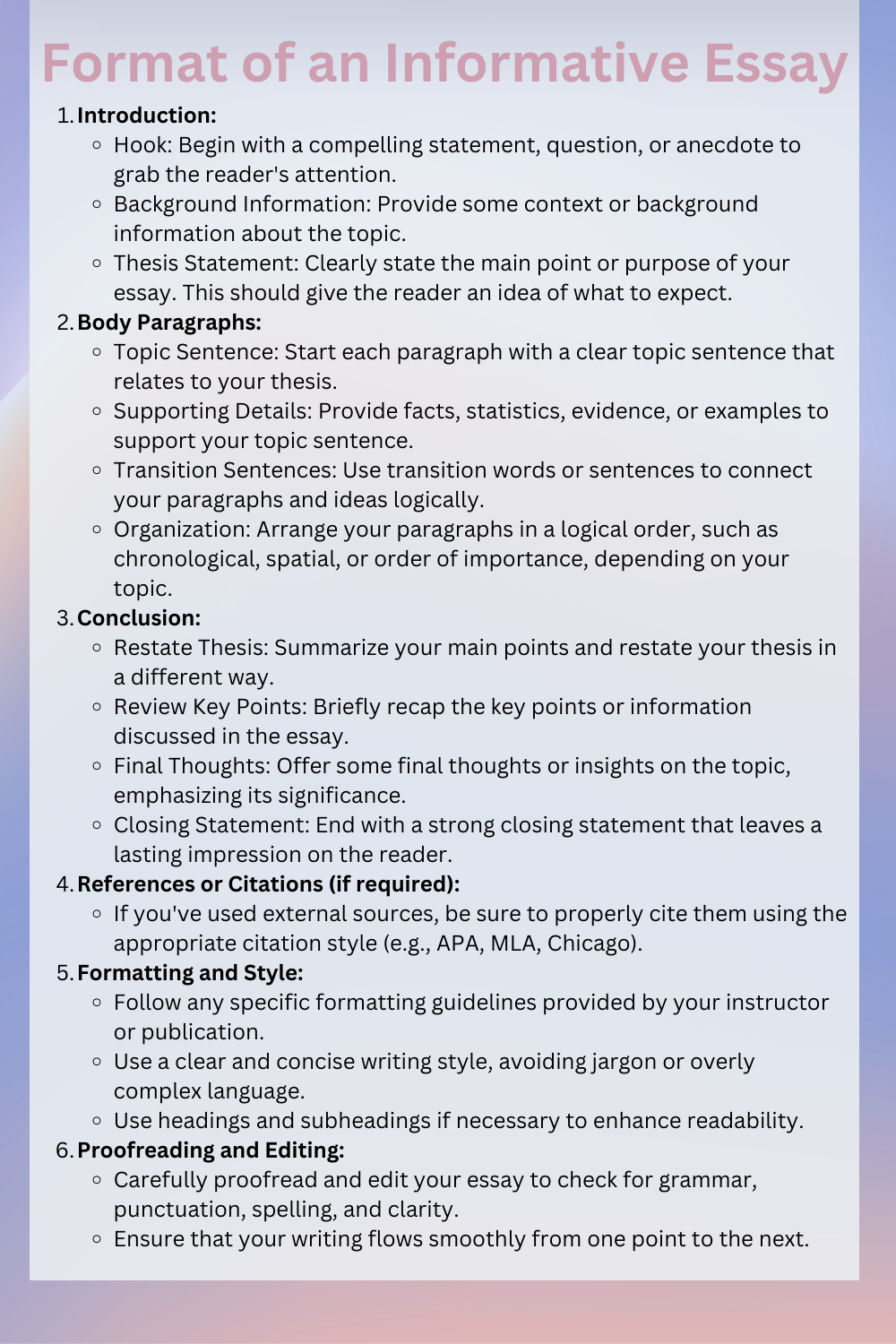 How to write an informative essay