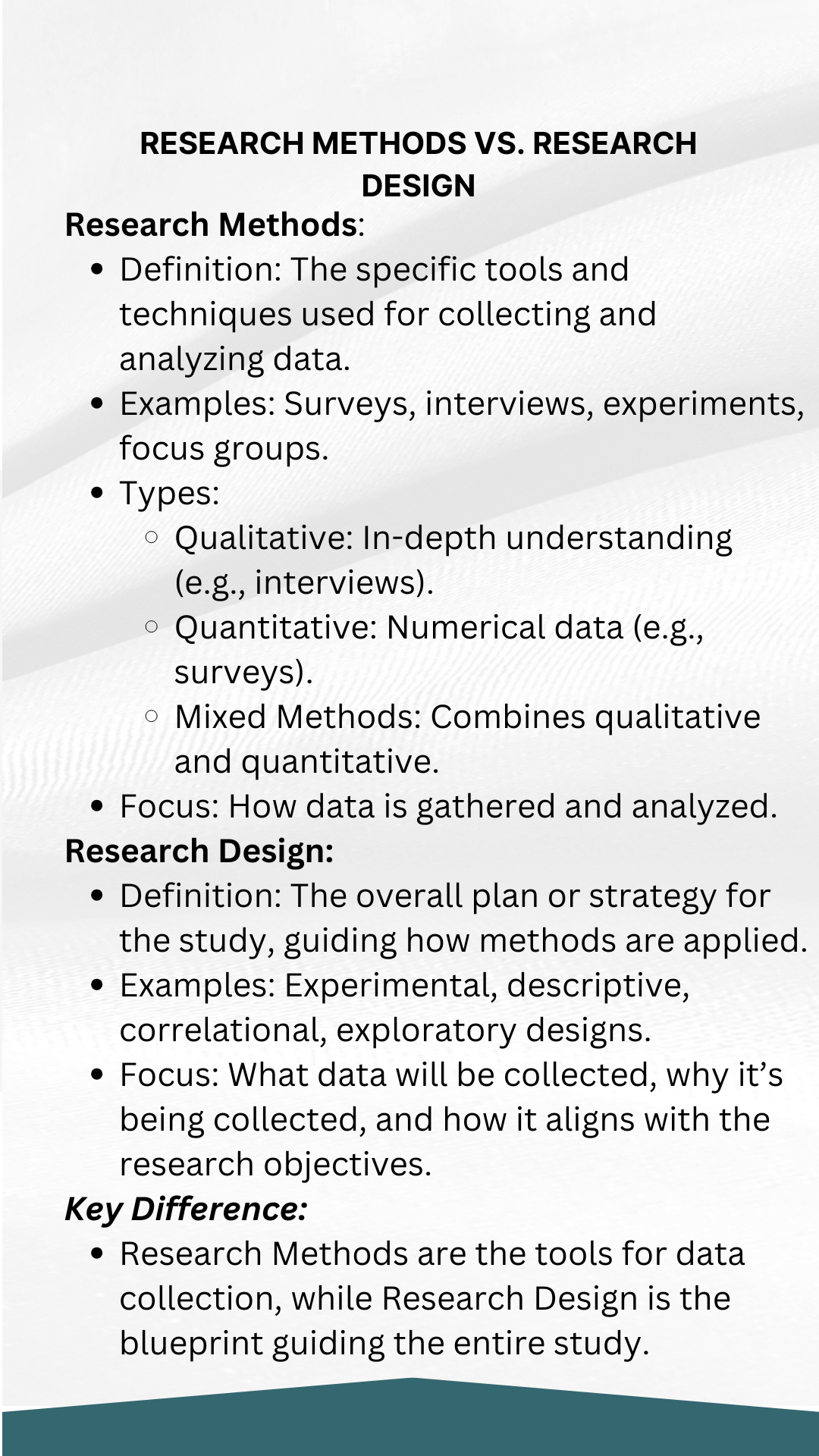 Difference Between Research Methods and Research Design