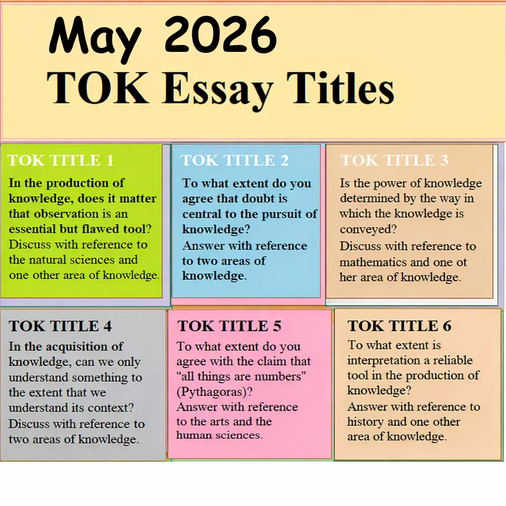 May 2026 TOK Essay Titles