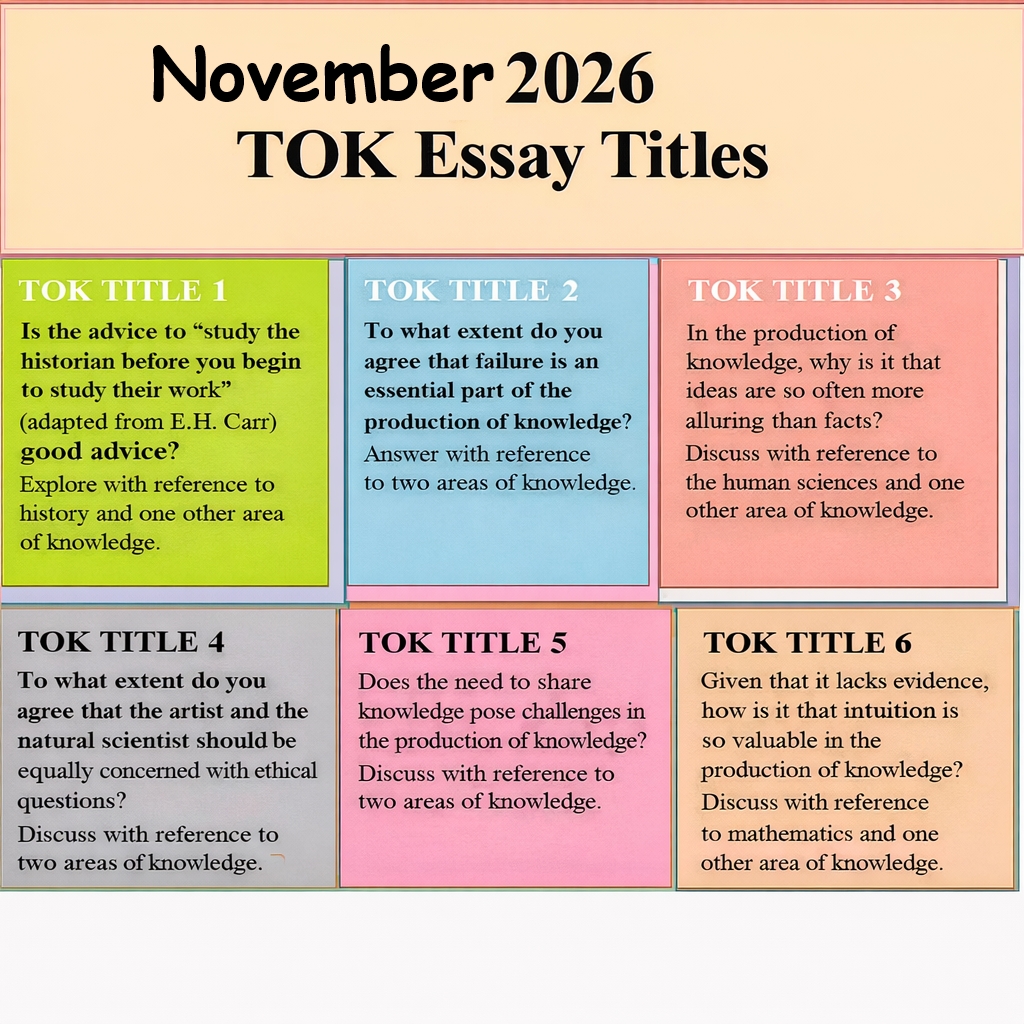 November 2026 TOK essay titles