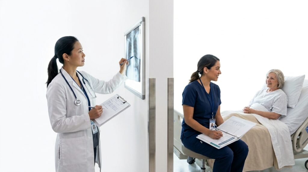 nursing diagnosis vs medical diagnosis comparison in a hospital setting