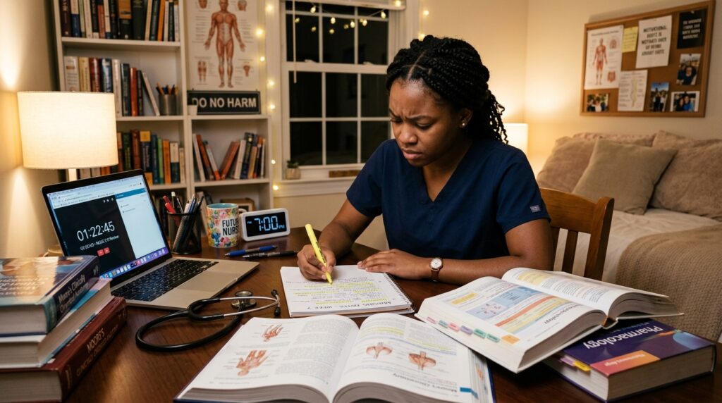 how many hours should a nursing student study per day